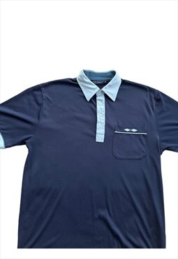 Vintage 90s Tom Hagan polo shirt Medium navy
