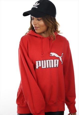 VINTAGE PUMA HOODIE RED