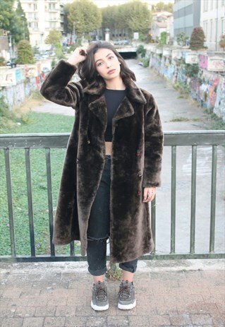 VINTAGE FAUX-FUR COAT