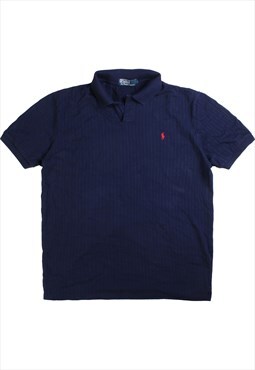 Vintage  Ralph Lauren Polo Shirt Short Sleeve Button Up Navy