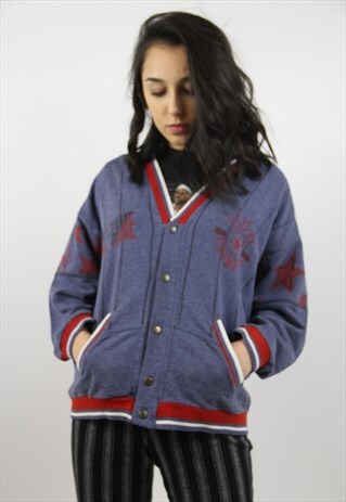 VINTAGE RETRO BASEBALL STYLE CARDIGAN