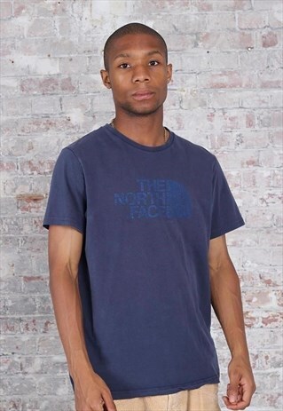 VINTAGE THE NORTH FACE LOGO T-SHIRT BLUE