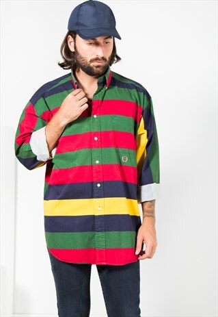 VINTAGE 80'S TOMMY HILFIGER COTTON SHIRT / S4595