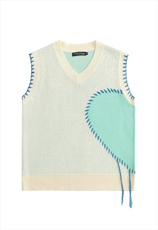 KALODIS V-NECK VINTAGE CONTRAST KNIT VEST