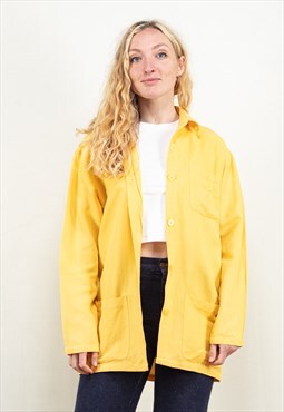 Vintage 90s Long Sleeve Oversized Shirt in Yellow