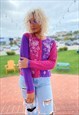 BEADED COLOR BLOCK VINTAGE 90S CARDIGAN