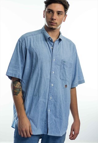 VINTAGE TOMMY HILFIGER SHIRT DENIM LOGO 90S L 8.8