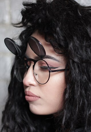 METAL FLIP UP RETRO SUNGLASSES