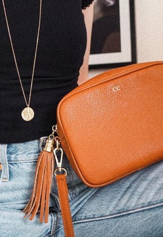 PERSONALISED LEATHER CROSS BODY BAG