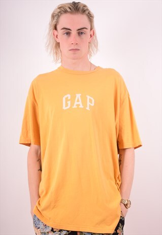 GAP MENS VINTAGE T-SHIRT TOP XXL YELLOW 90S