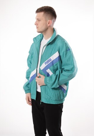 VINTAGE VTG RARE PUMA SHELL JACKET LOGO OVERSIZED 12930