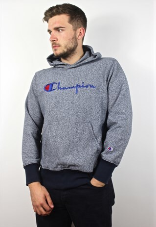 90'S RETRO GREY SPELL-OUT HOODED SWEATSHIRT