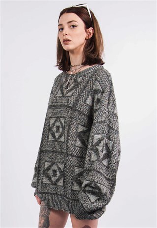 VINTAGE 90'S GREY KNIT JUMPER