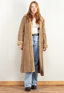 Vintage 70's Women Penny Lane Coat in Beige