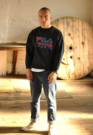 VINTAGE 90S FILA SPELL OUT LOGO SWEATER