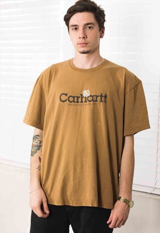 VINTAGE CARHARTT T-SHIRT LOGO 90S XL 10.5
