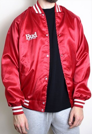VINTAGE 1991 BUDWEISER JACKET MADE IN USA MENS XL VARSITY