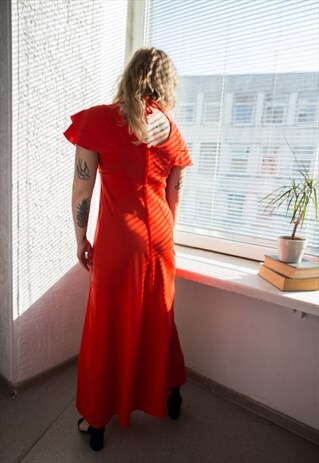 VINTAGE 60'S RED MAXI RARE DRESS