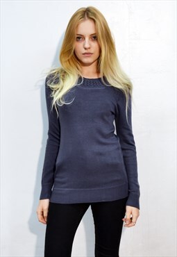 Plain color basic knit jumper top
