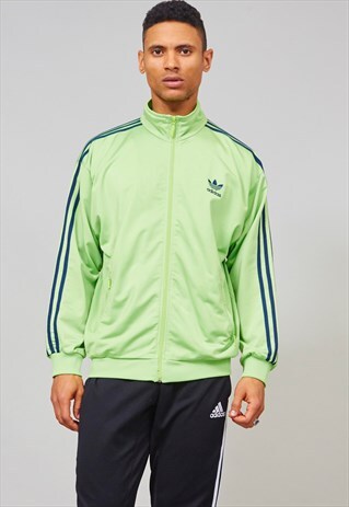 VINTAGE OVERSIZED LIME GREEN 1990'S ADIDAS SPORTS JACKET