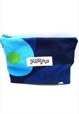 Blue Geometric Print Upcycled Purse