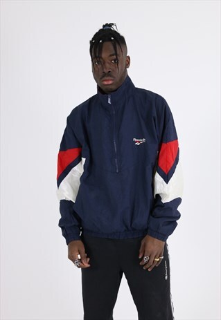 VINTAGE REEBOK SPORTS TRACKSUIT TOP WINDBREAKER JACKET