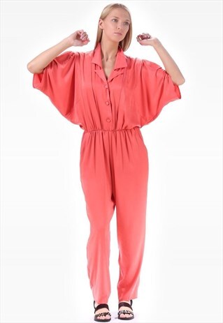 RETRO PLAYSUIT ONESIE BOHO 80S PANTSUIT BAGGY