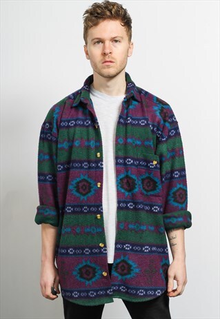 VINTAGE AZTEC PATTERNED SHIRT