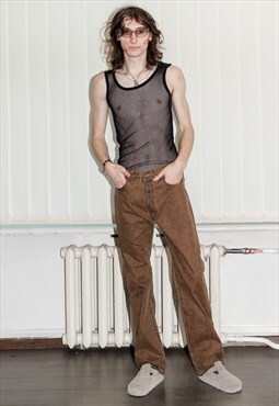90's Vintage classic straight jeans in burnt umber