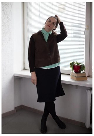 VINTAGE 80'S BROWN SUEDE FRONT JACKET