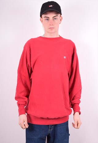 CHAMPION MENS VINTAGE SWEATSHIRT JUMPER XXL RED 90'S
