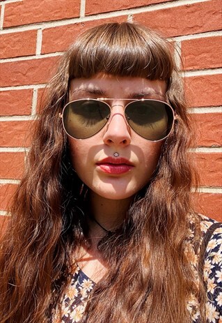 VINTAGE INSPIRED SUNGLASSES PILOT SHAPE IN SILVER WITH UV400
