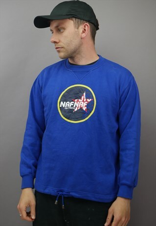 VINTAGE NAF NAF SWEATER IN BLUE WITH LOGO