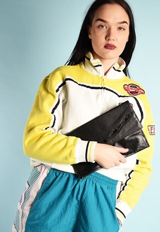 VINTAGE 80'S RETRO FAUX LEATHER SPACIOUS CLUTCH BAG
