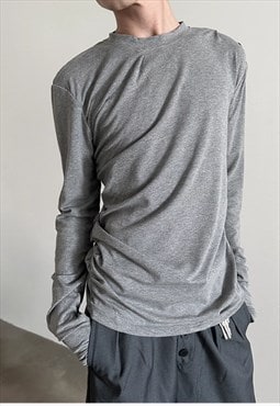 Men's Pleated solid color T-shirt AW24 Vol.1