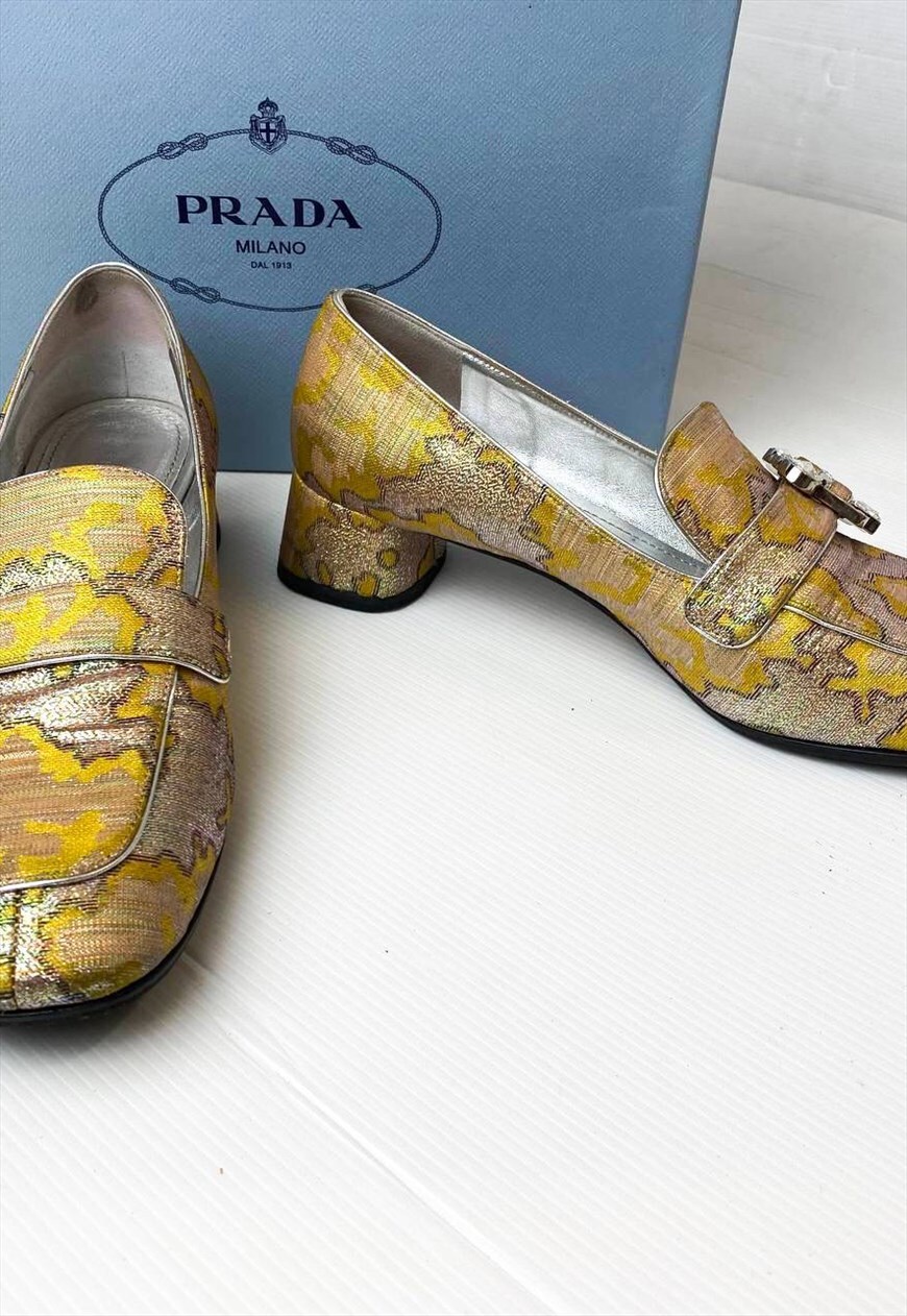 Prada best sale shoes gold