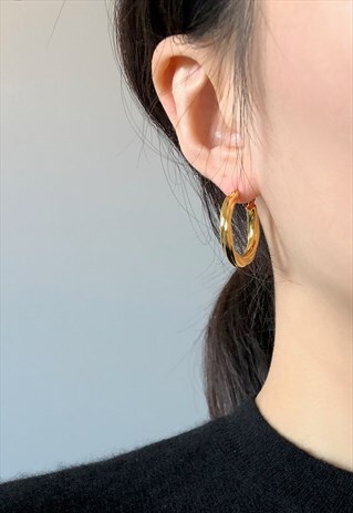 GOLD WATER SPIRAL EARRINGS (LARGE)