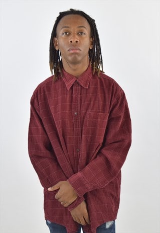 VINTAGE RED CORD CORDUROY 90S SHIRT
