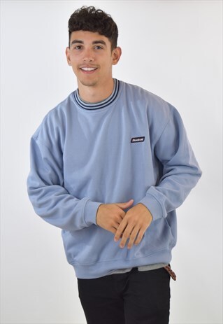 VINTAGE 90S LIGHT BLUE REEBOK CREW NECK SWEATSHIRT