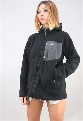 VINTAGE BLACK THE NORTH FACE FLEECE WITH HOOD