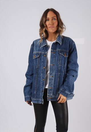 DENIM JACKET OVERSIZED FITTED VINTAGE UK 18 (CVDK)