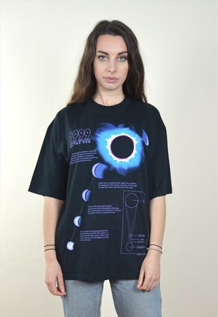 1999 BLACK VINTAGE TOTAL ECLIPSE PRINTED T SHIRT