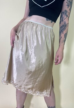 Vintage 00s Y2K High Waisted Satin Summer Skirt