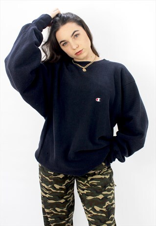 90'S RETRO DARK NAVY OVERSIZED SWEATSHIRT
