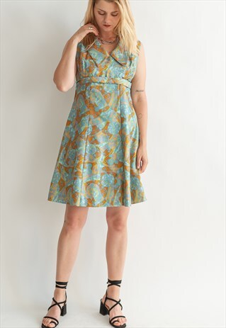 VINTAGE 60S MIDI TEA DRESS WITH ARROW COLLAR