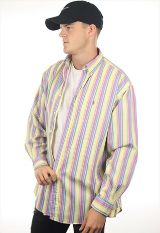 VINTAGE RALPH LAUREN STRIPED LONG SLEEVE BLAKE SHIRT