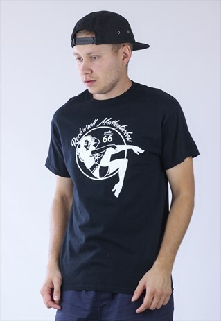 VINTAGE MENS ROCK'NROLL PUB 66 BIG LOGO T-SHIRT