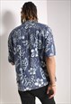 VINTAGE ABSTRACT CRAZY JAZZY PRINT SHIRT MULTI