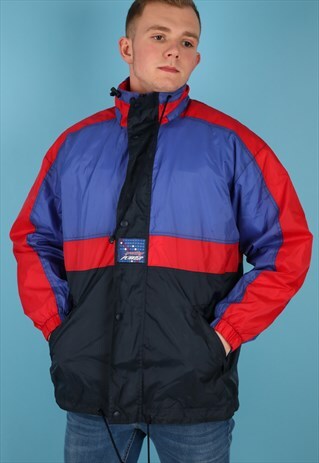 VINTAGE WINDBREAKER JACKET IN MULTI NJ547