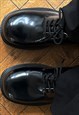 ROUND TOE BROGUES EDGY HIGH FASHION CHUNKY SMART SHOES BLACK